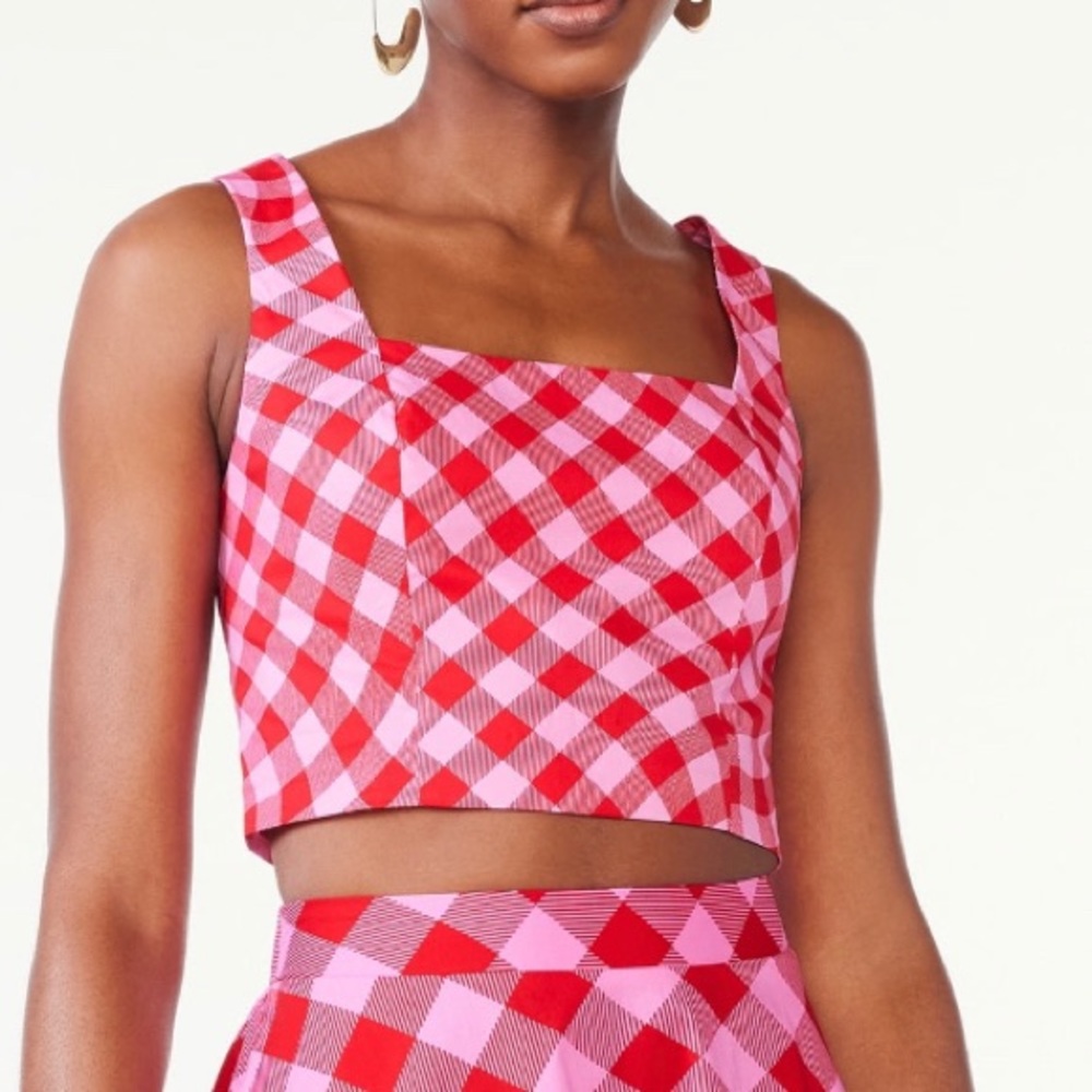 Scoop Square Neck Fitted Poplin‎ Crop Top